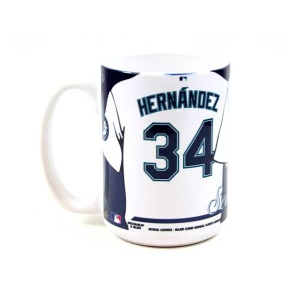 MLB Felix Hernandez Seattle 15oz Mug Ceramic Mariners Cup Baseball Coffee  New - Picture 1 of 3